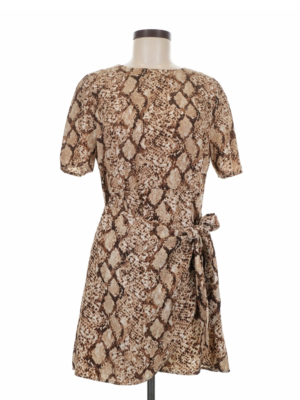 Blu Pepper Snake Print Faux Wrap Dress